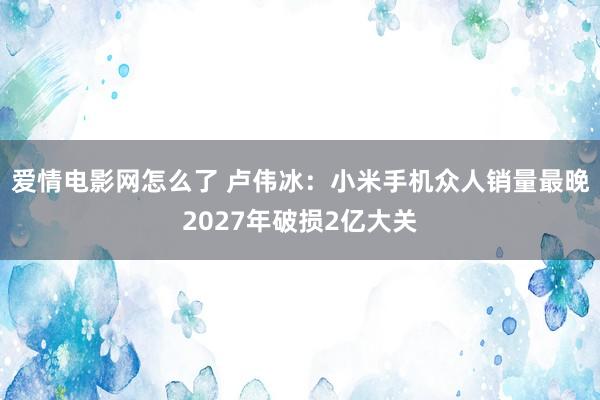 爱情电影网怎么了 卢伟冰：小米手机众人销量最晚2027年破损2亿大关