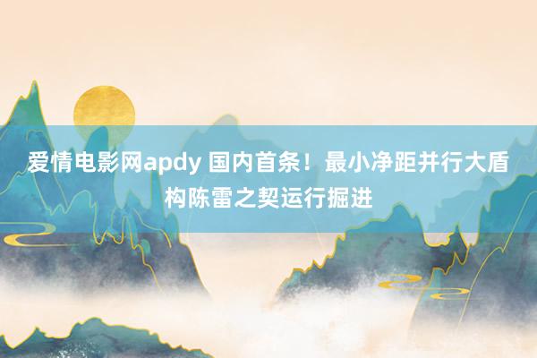 爱情电影网apdy 国内首条！最小净距并行大盾构陈雷之契运行掘进