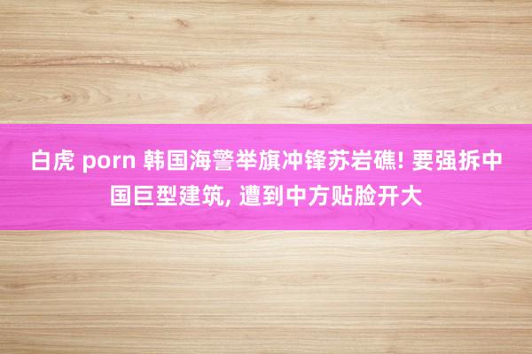 白虎 porn 韩国海警举旗冲锋苏岩礁! 要强拆中国巨型建筑, 遭到中方贴脸开大