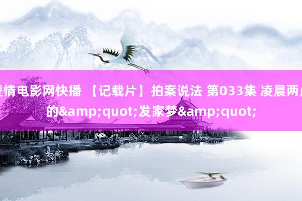 爱情电影网快播 【记载片】拍案说法 第033集 凌晨两点的&quot;发家梦&quot;